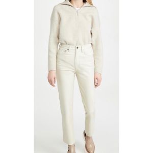 NEW AGOLDE Recycled Leather Fitted 90's Pants Powder